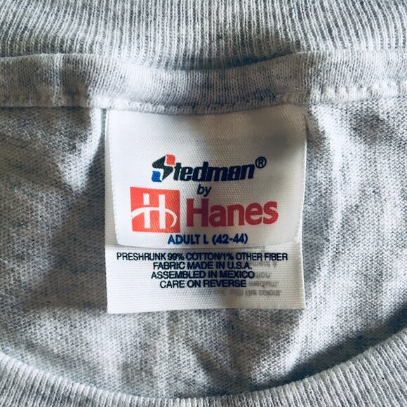 NWOT Rod Steward Crew T- Shirt Cotton Size L Gray Stedman By Hanes USA-Mexico - Picture 5 of 5